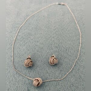 Tiffany Knot Earrings & Necklace